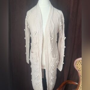Urban Outfitters Cream Knit Cardigan Sweater S